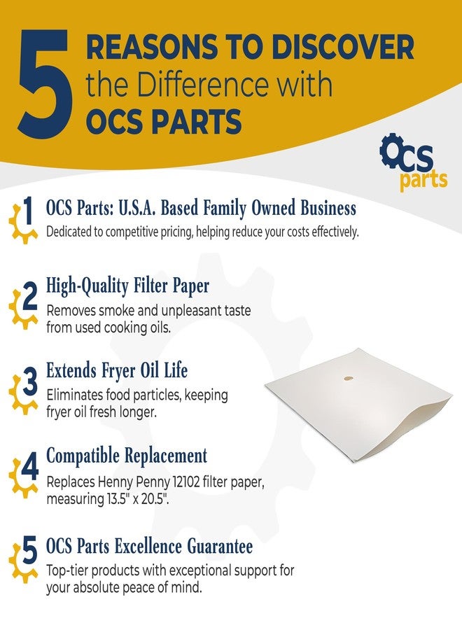 OCSParts 100-Pack Fryer Filter Paper Henny Penny 12102 Replacement Fryer Envelope Filter Sheets - 13.5" x 20.5" - Case of 100 Sheets - Image 2